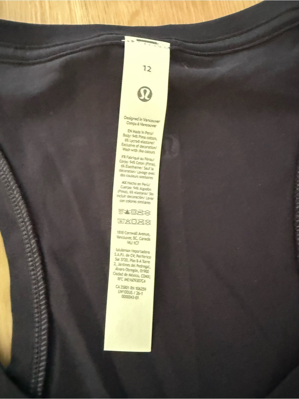 NWT lululemon navy blue love tank top size 12 - Picture 4 of 4